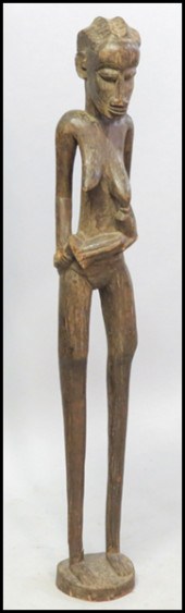 AFRICAN CARVED WOOD FIGURE MOTHER 178348