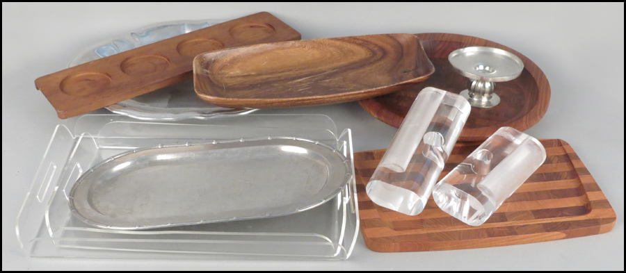TWO LUCITE TRAYS. Together with a two lucite