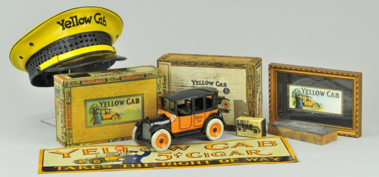ARCADE YELLOW CAB Cast iron painted 17a7c3