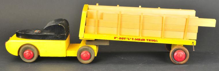 BUDDY L WOODEN LUMBER TRACTOR 17abc3