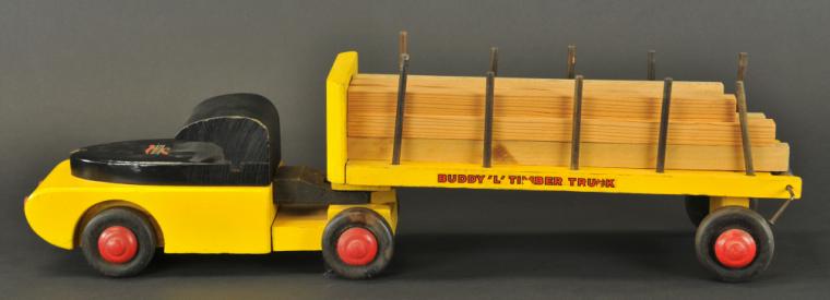 BUDDY L WOODEN LUMBER TRACTOR 17ac12