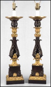 PAIR OF GILT BRONZE AND PATINATED 17ae5c
