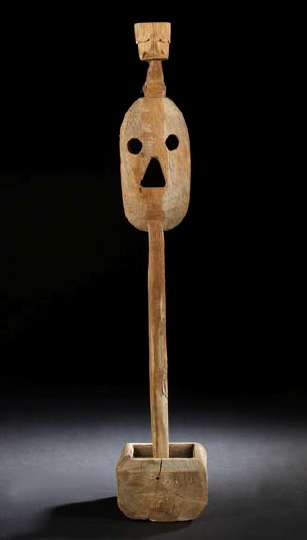 West African Carved Wood Churn Mallet,  first