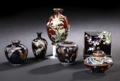 Group of Six Japanese Cloisonne Pieces,