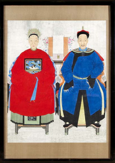 Framed Chinese Double Ancestor 29c1c