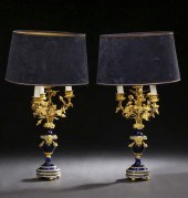 Good Pair of Sevres-Style Gilt-Brass-Mounted