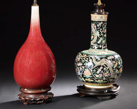 Chinese Famille Noir Porcelain Vase,  19th