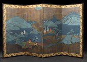 Japanese Four-Fold Paper Standing Screen,