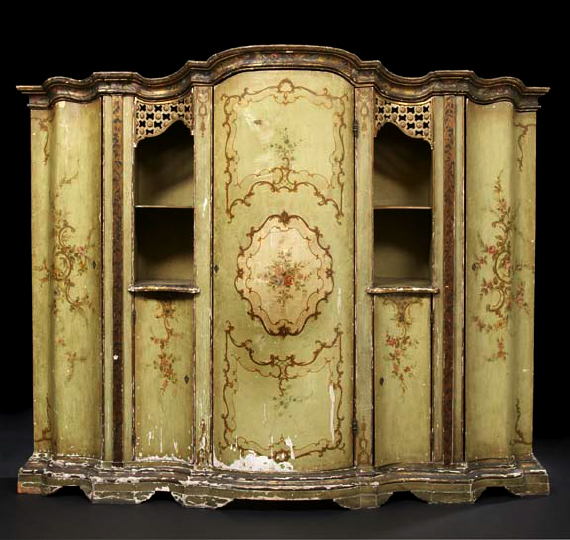 Large Florentine Polychromed Cabinet  2a331