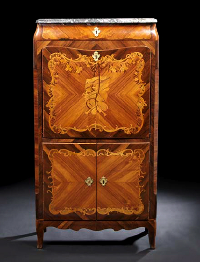 Louis XV-Style Kingwood, Rosewood Marquetry