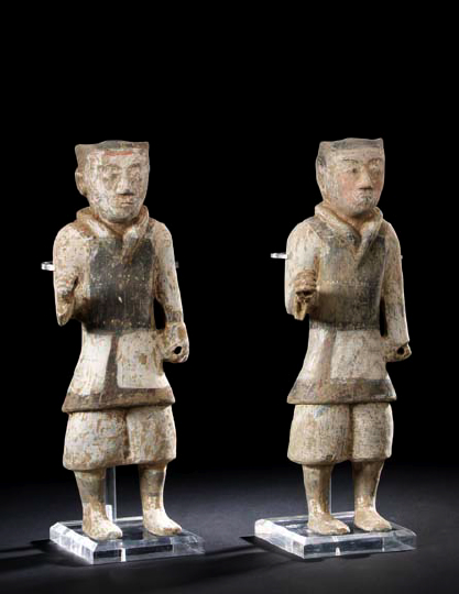 Pair of Chinese Pottery Tomb Figures 2a0e6