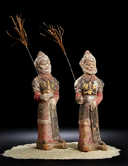 Pair of Chinese Terra Cotta Burial 2a602