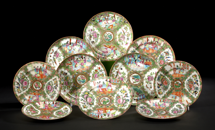Group of Ten Chinese Export Porcelain Dishes,