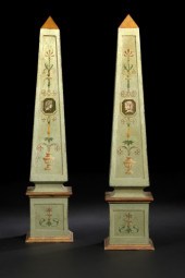 Large Pair of French Polychromed and