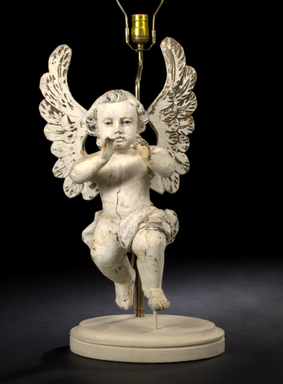 Italian Baroque Carved, Polychromed and Parcel-Gilt