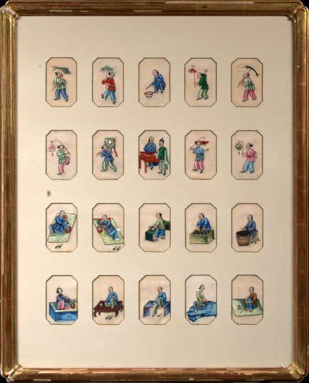 Framed Group of Chinese Rice Paper 2ac65