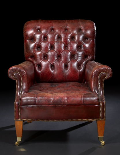 Edwardian Mahogany and Leather Upholstered 2aca0