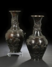 Good Pair of Japanese Bronze Vases,