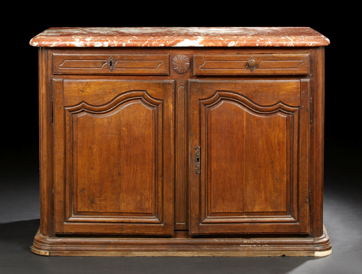 Provincial Oak and Marble Top Buffet  2b098