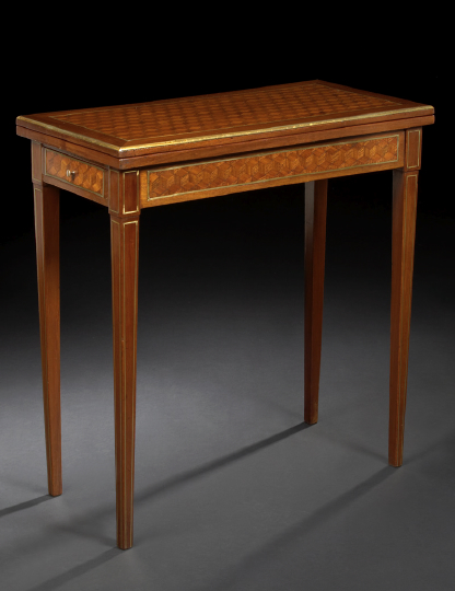 French Brass-Mounted Mahogany and Marquetry