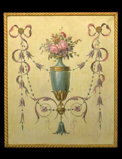 French Polychromed Wooden Decorative 2b3e9