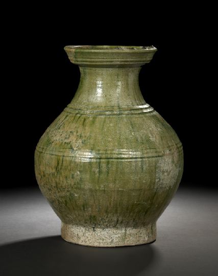 Chinese Green Glazed Pottery Hu Shaped 2be71