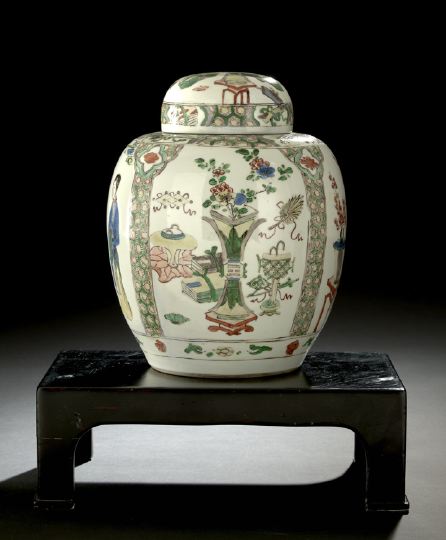 Chinese Export Porcelain Covered Ginger Jar,