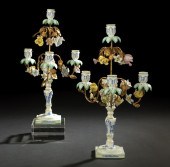 Unusual Pair of French Gilt Wrought-Iron-Mounted