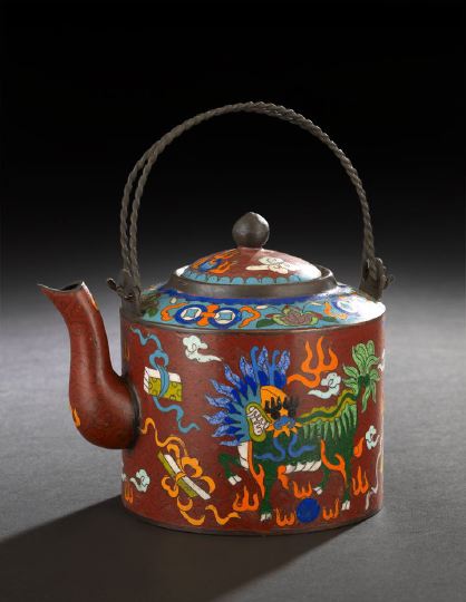 Chinese Cloisonne Teapot and Cover  2c64d