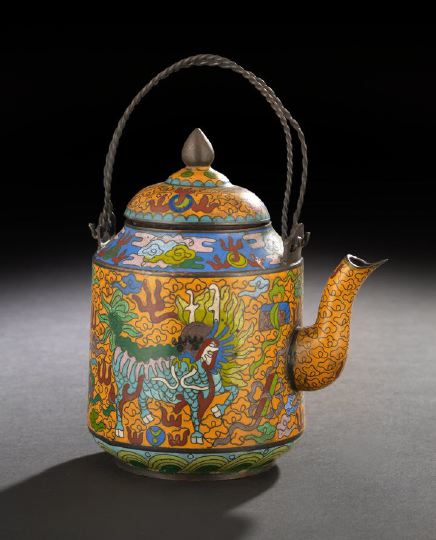Chinese Cloisonne Teapot and Cover  2c64e