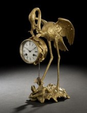 Fanciful French Bronze Animalier Clock
