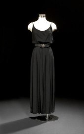 Galanos Evening Dress,  a black wool