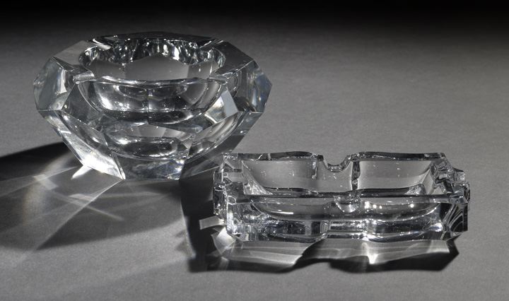 Two Baccarat Crystal Ashtrays  2c812