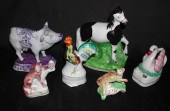 Collection of Six Pottery Animals and
