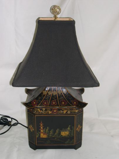 English Carved Black Lacquered  2d273