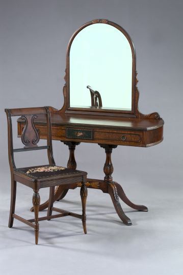 Federal-Style Figured Mahogany Dressing Table