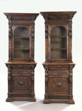 Rare Pair of English Carved Oak 2db2a