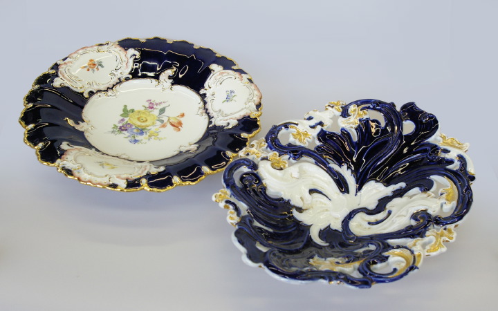 Group of Two Meissen Porcelain Fruit Bowls,