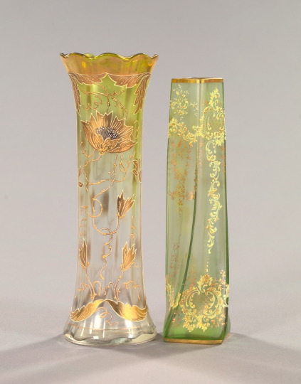 Two Enameled Glass Vases the 2e222