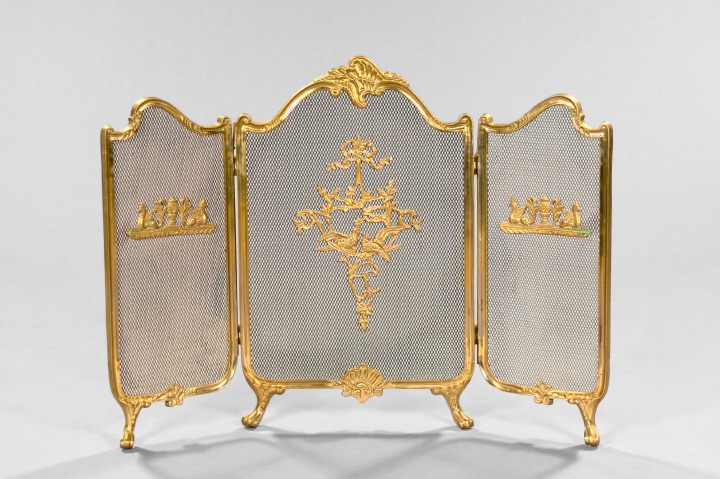 French Gilt Brass and Steel Mesh 2e236