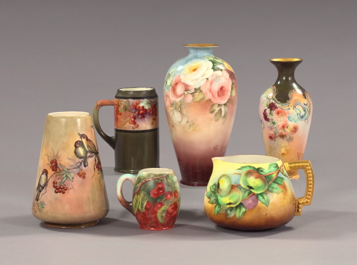 Six-Piece Collection of Hand-Painted American