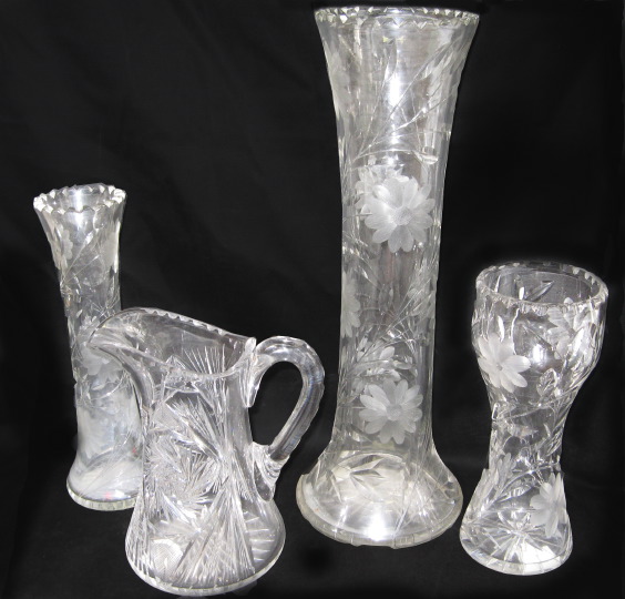 Four-Piece Group of Glassware,  first quarter