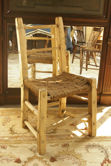 Provincial-Style Oak Sidechair,  of through-tennoned
