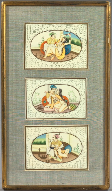 Trio of Indian Oval Miniature Paintings 2e82f