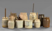 Collection of Ten Stoneware Churns and