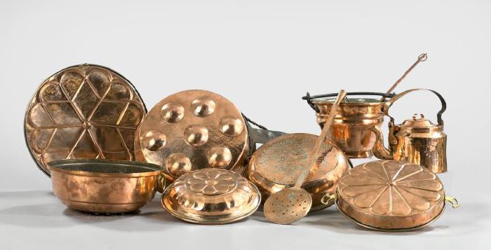 Ten-Piece Collection of English Copper and