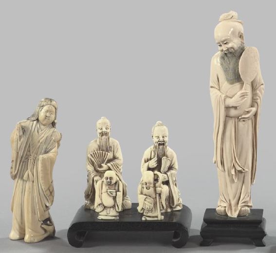 Collection of Six Oriental Carved