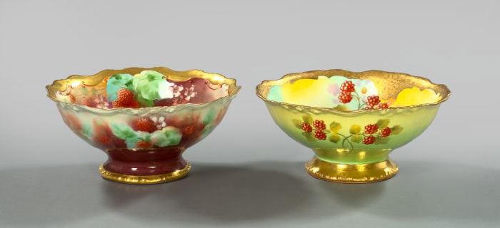 Two French Hand-Painted Porcelain