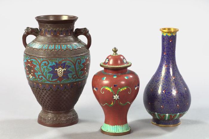 Group of Three Oriental Cloisonne 2f222