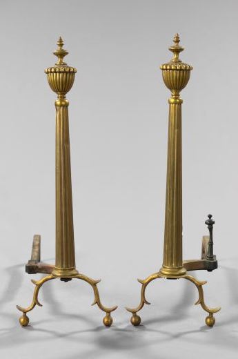 Tall Pair of American Ribbed Brass 2f2df